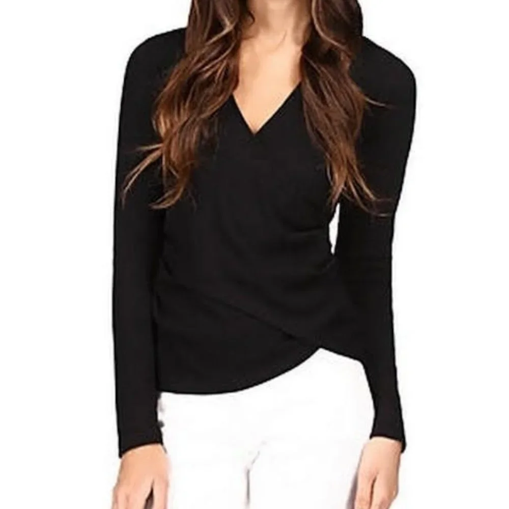 Michael Michael Kors Waffle Knit Wrap Front Top - Picture 4 of 4